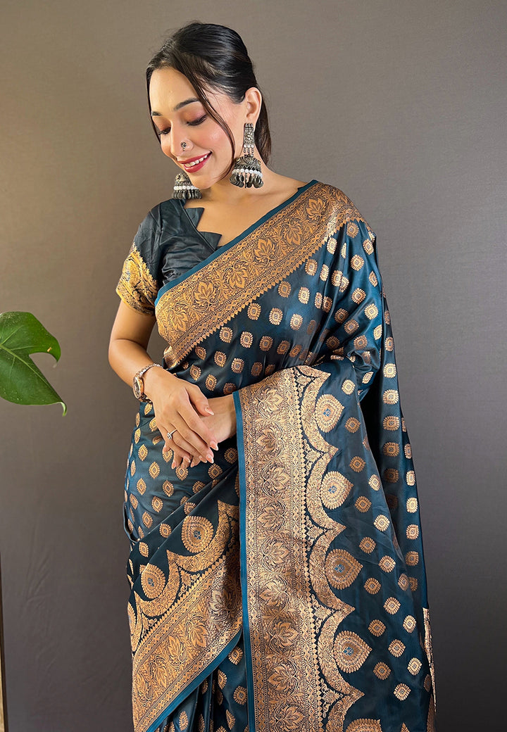 Luxurious Banarasi Satin Silk Saree | A Stylish and Sophisticated Choice