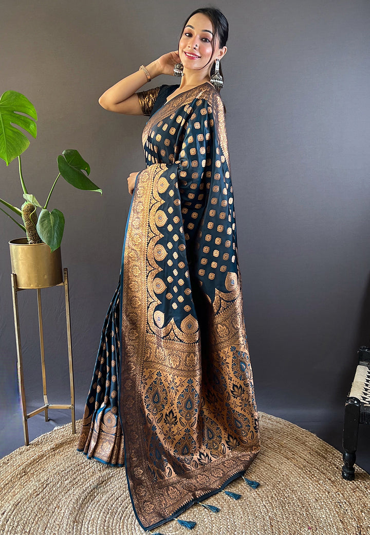 Luxurious Banarasi Satin Silk Saree | A Stylish and Sophisticated Choice