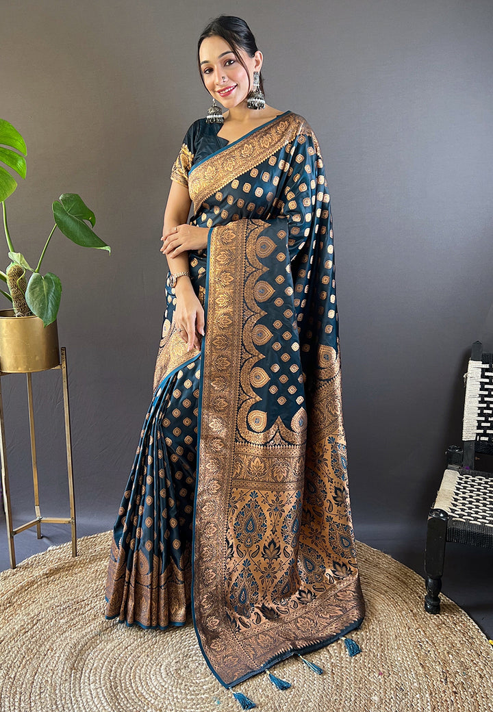 Luxurious Banarasi Satin Silk Saree | A Stylish and Sophisticated Choice