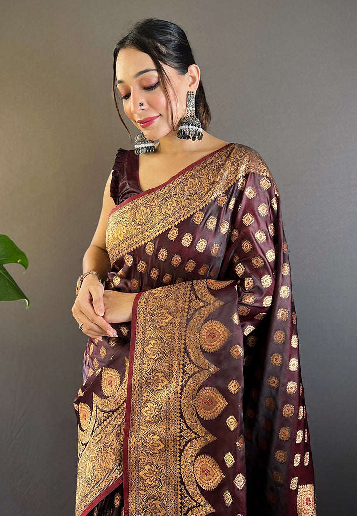 Luxurious Banarasi Satin Silk Saree | A Stylish and Sophisticated Choice
