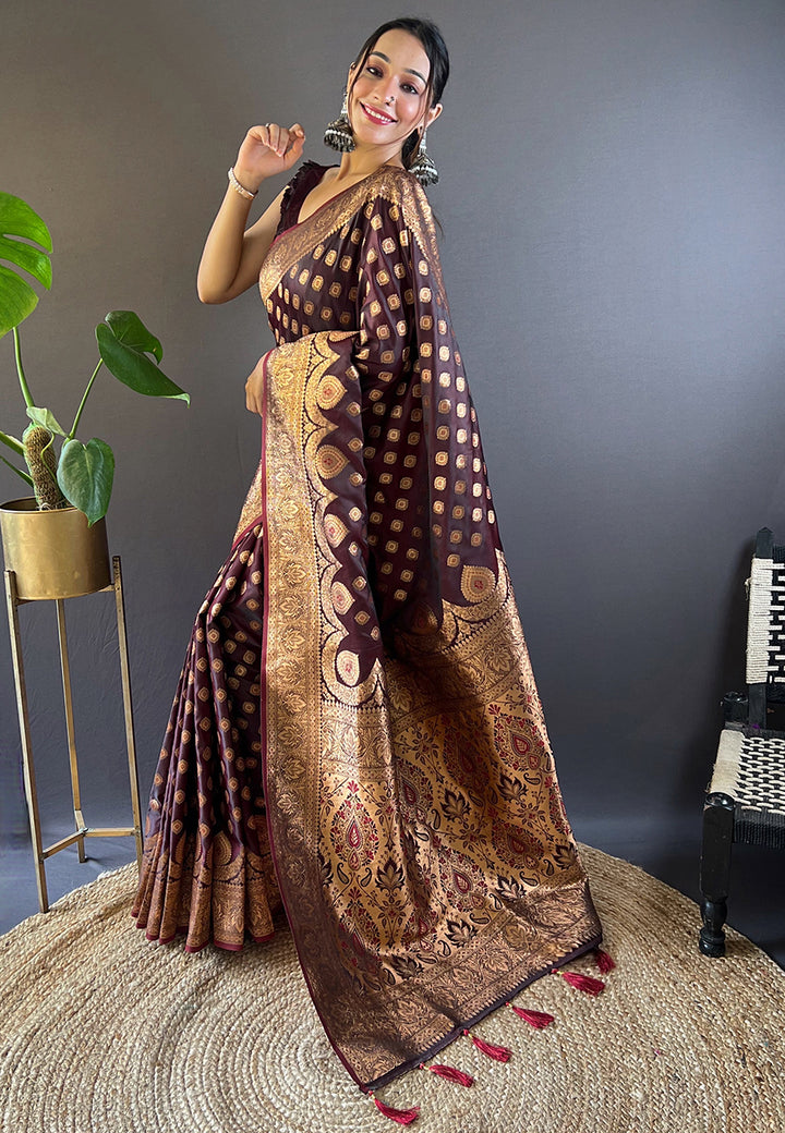 Luxurious Banarasi Satin Silk Saree | A Stylish and Sophisticated Choice
