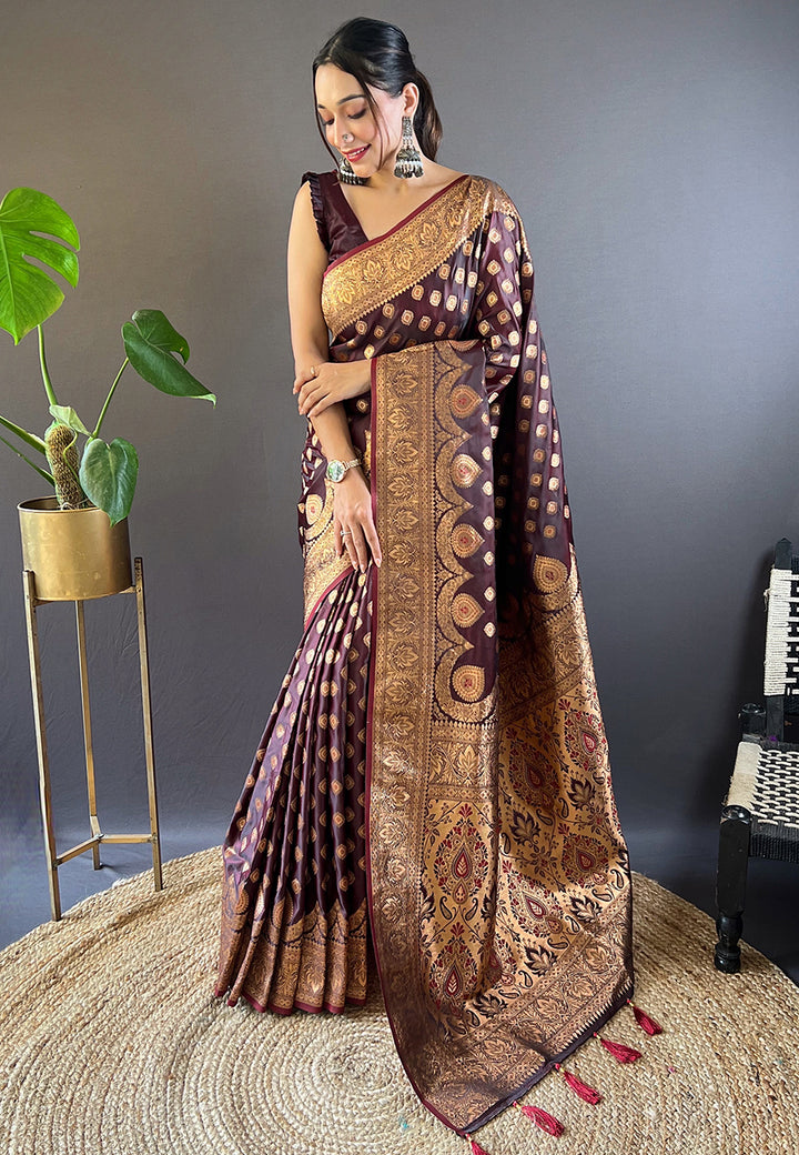 Luxurious Banarasi Satin Silk Saree | A Stylish and Sophisticated Choice