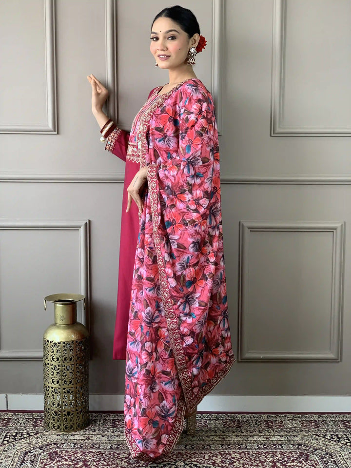 Viscose Chanderi Salwar Kameez | Elegant Traditional Festive & Formal Wear