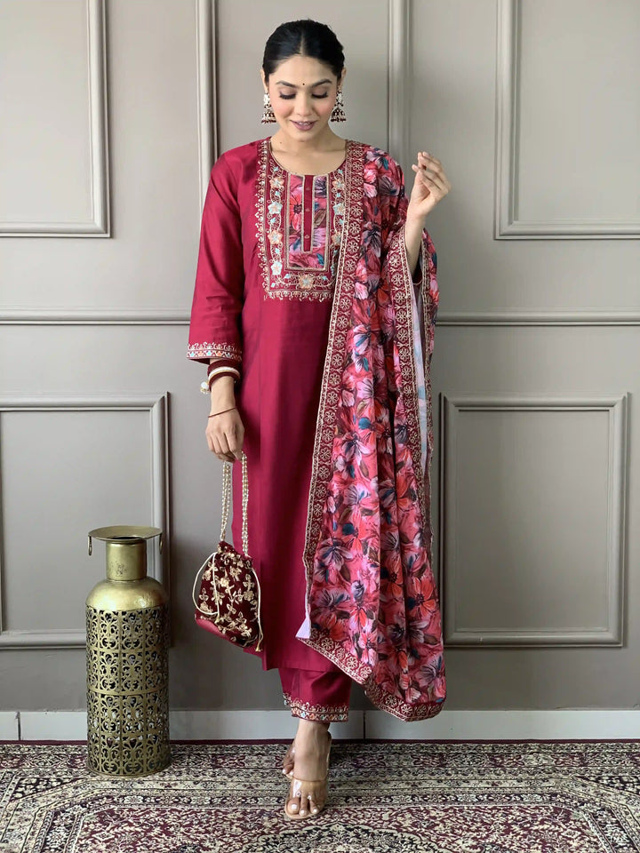 Viscose Chanderi Salwar Kameez | Elegant Traditional Festive & Formal Wear