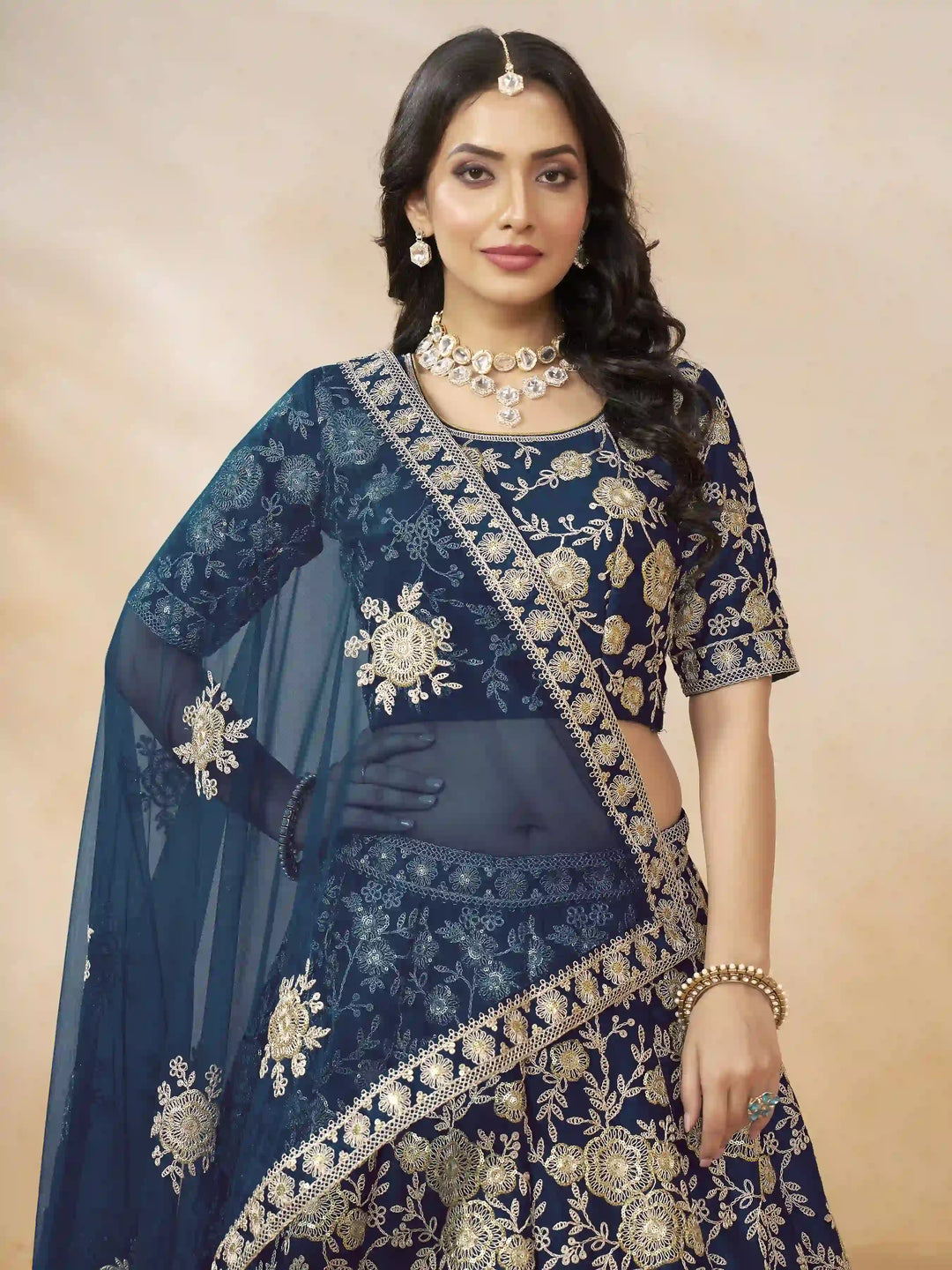 Designer Embroidery Art Silk Lehenga | Elegant Traditional Attire