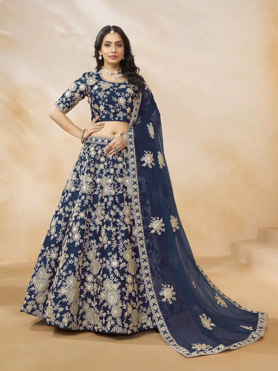 Designer Embroidery Art Silk Lehenga | Elegant Traditional Attire