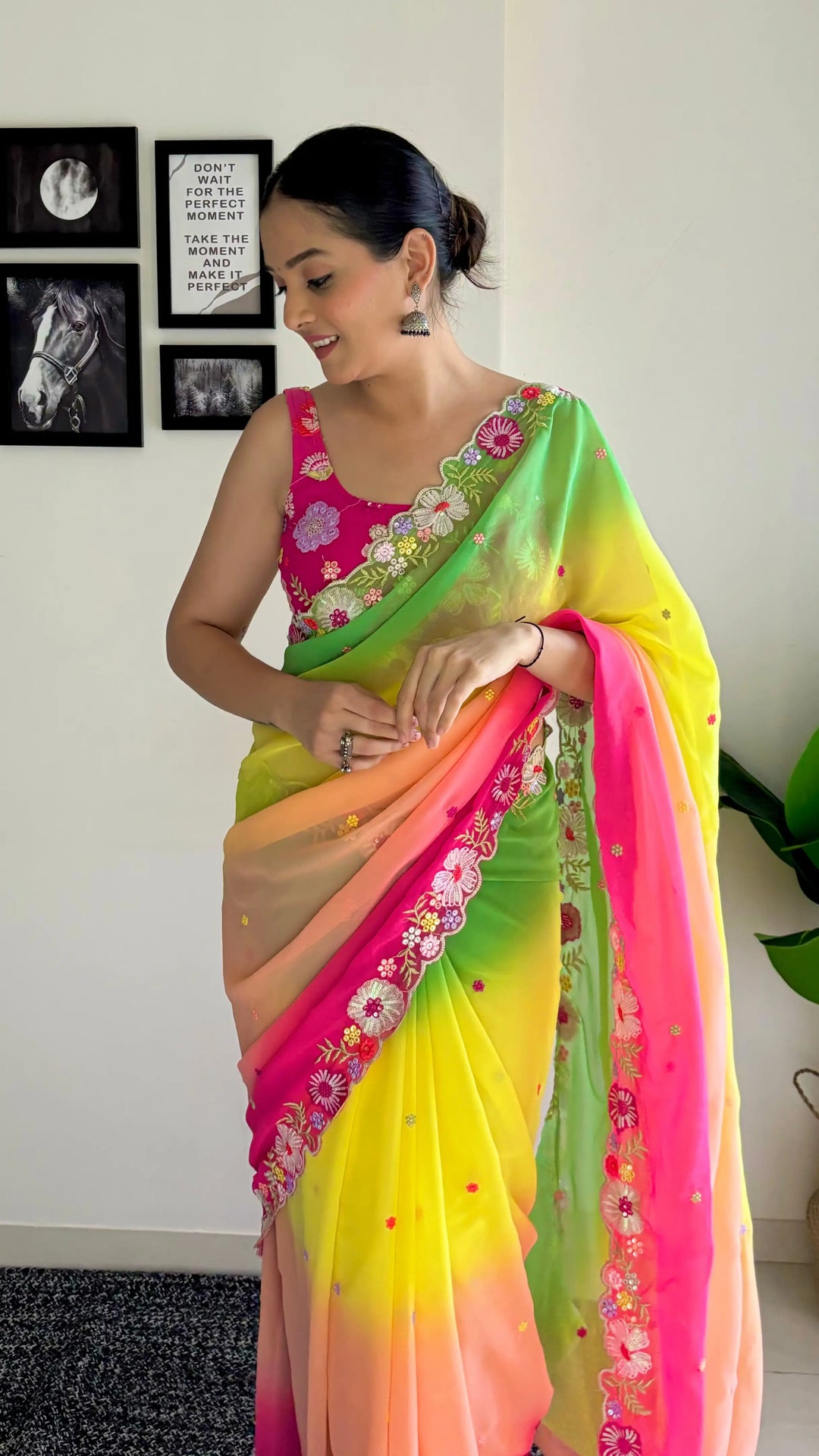 Stunning Faux Georgette Saree with | An Exclusive Designer Masterpiece