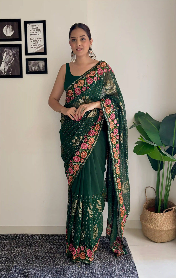 Stunning Georgette Saree with | Crafted for Timeless Elegance