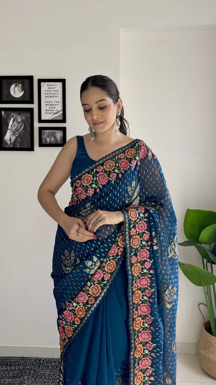 Stunning Georgette Saree with | Crafted for Timeless Elegance