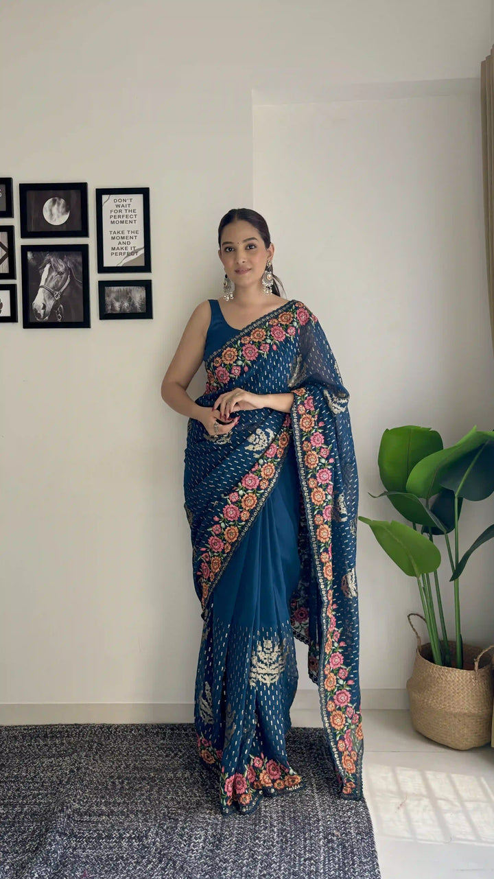 Stunning Georgette Saree with | Crafted for Timeless Elegance