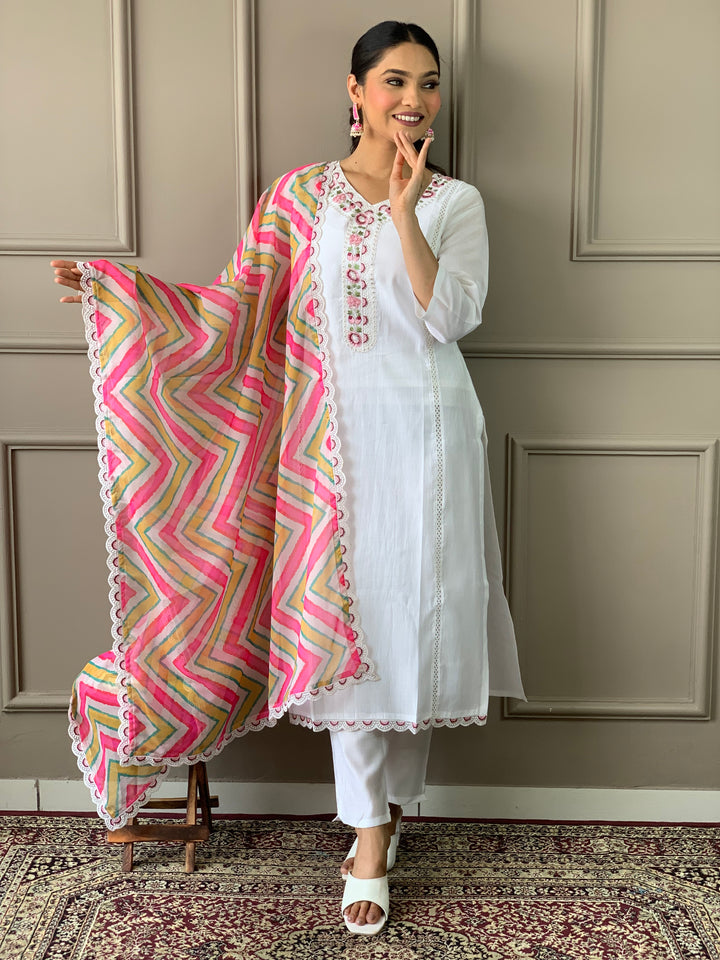 Viscose Chanderi Salwar Kameez | Elegant with Vibrant Dupatta for Festive & Casual Wear