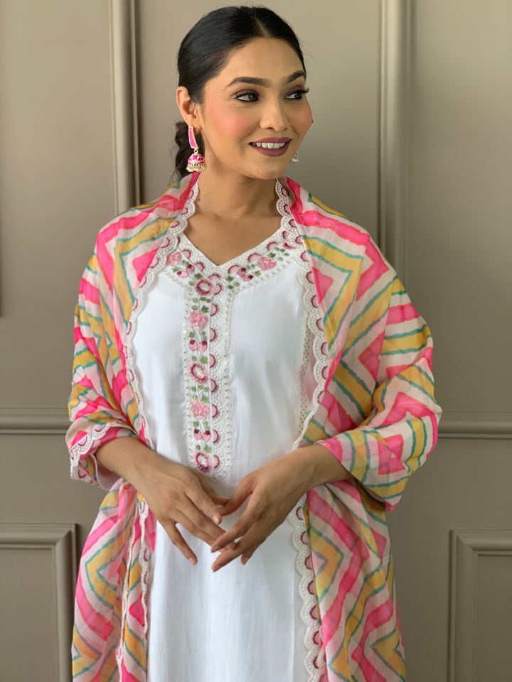 Viscose Chanderi Salwar Kameez | Elegant with Vibrant Dupatta for Festive & Casual Wear