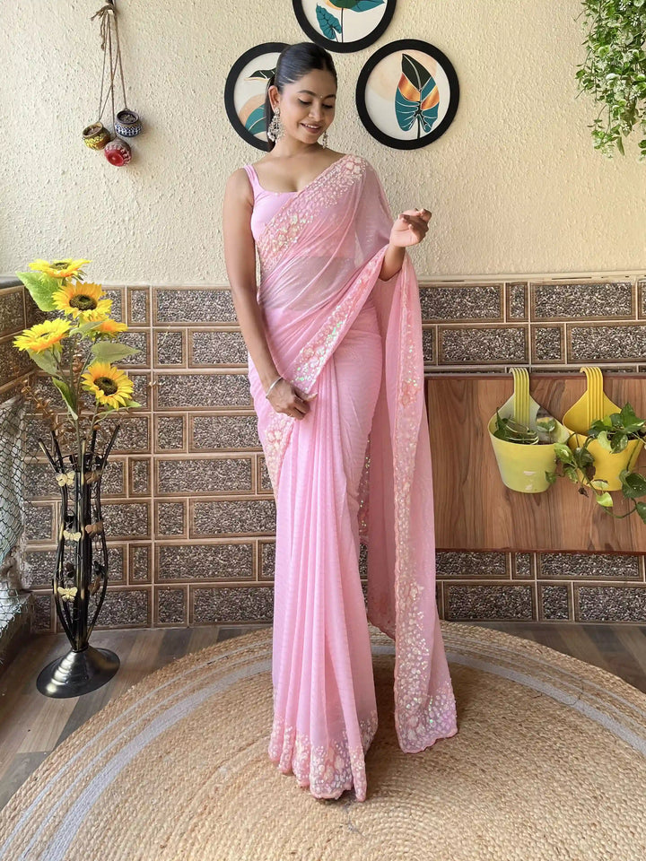 Stunning Georgette Saree with | Perfect for Special Celebrations