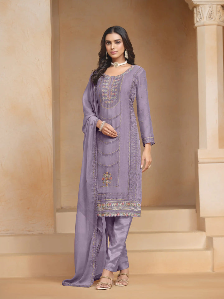 Chic Organza Chiffon Salwar Kameez with Santoon Lining | Festive Ethnic Wear