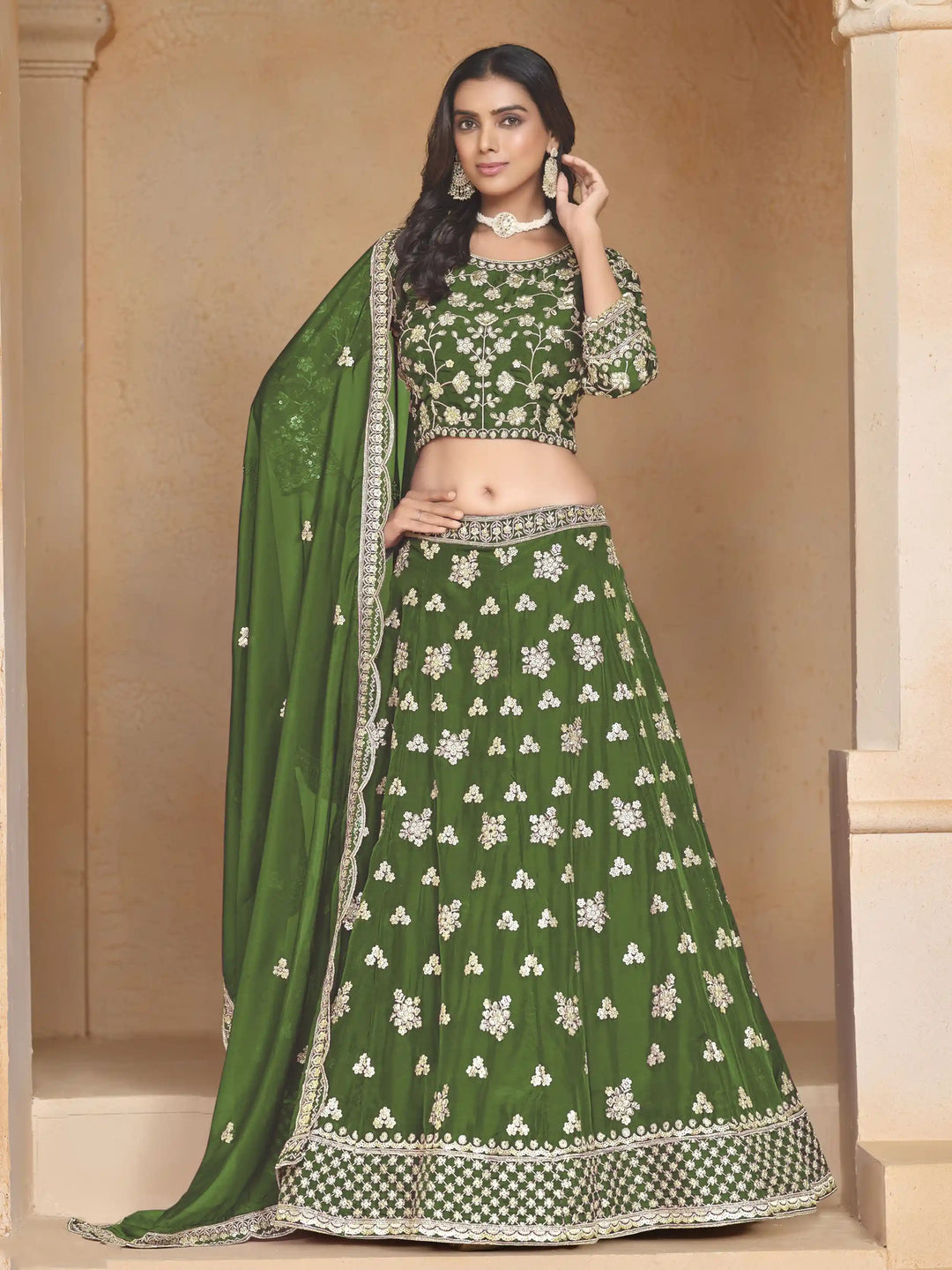 Organza Lehenga | Jari Designer & Sequins Embroidery Work for Special Events