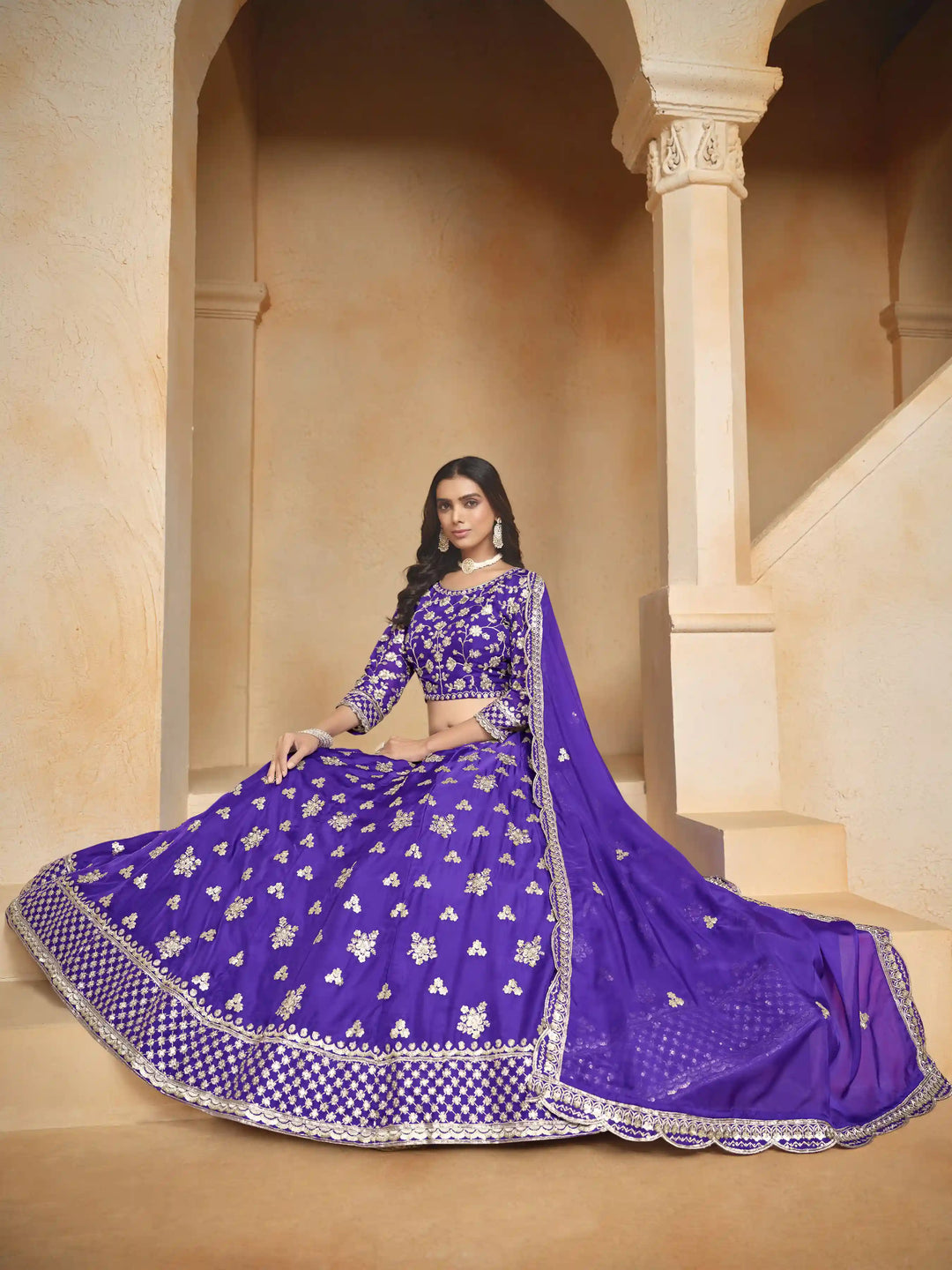 Organza Lehenga | Jari Designer & Sequins Embroidery Work for Special Events