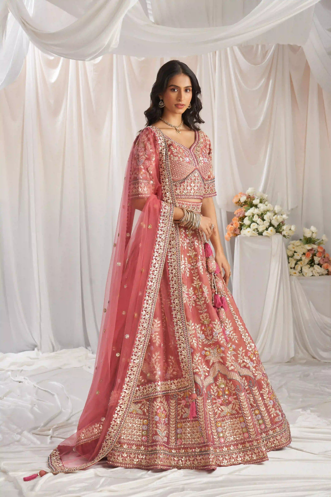Heavy Designer Embroidery Tissue Silk Lehenga | Elegant Traditional Attire