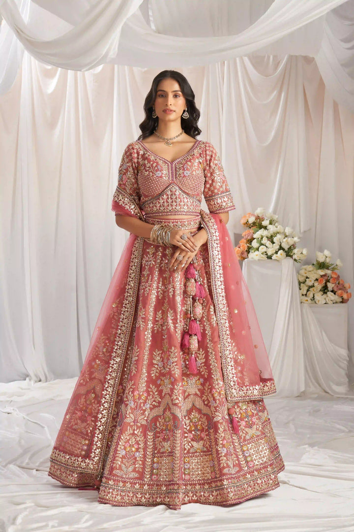 Heavy Designer Embroidery Tissue Silk Lehenga | Elegant Traditional Attire