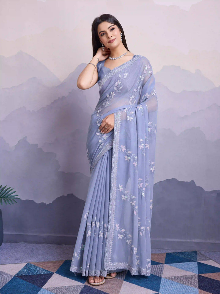 Simmer Chiffon Saree | A Designer Saree for Grand Occasions with Premium Work