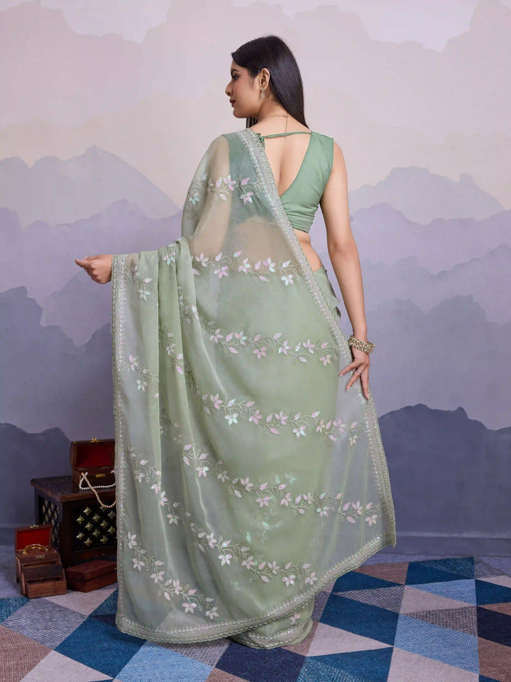 Simmer Chiffon Saree | A Designer Saree for Grand Occasions with Premium Work