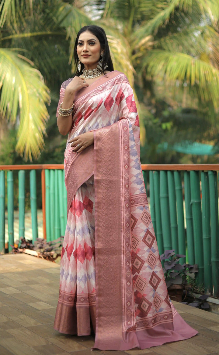 Designer Dola Silk Saree with Digital Print | Perfect for Weddings & Events