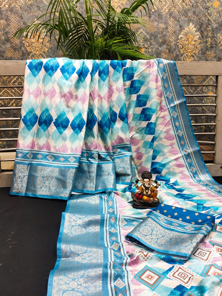 Designer Dola Silk Saree with Digital Print | Perfect for Weddings & Events