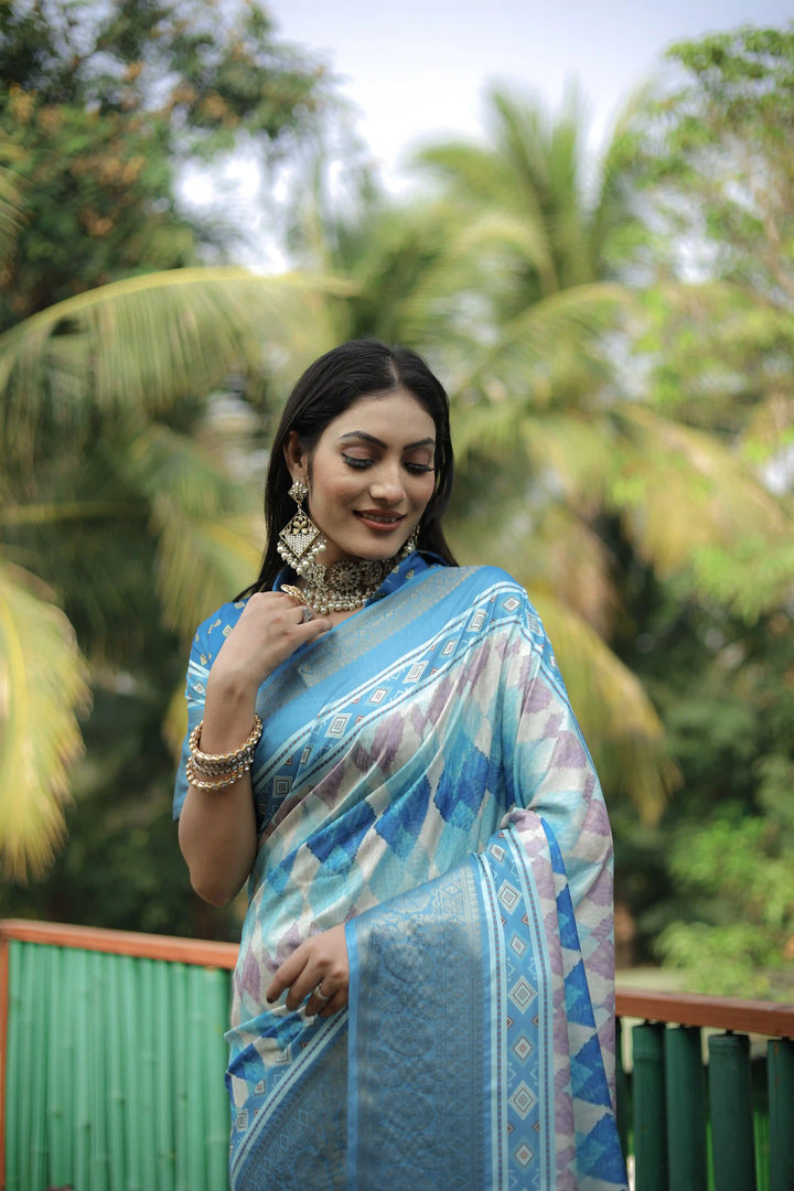 Designer Dola Silk Saree with Digital Print | Perfect for Weddings & Events