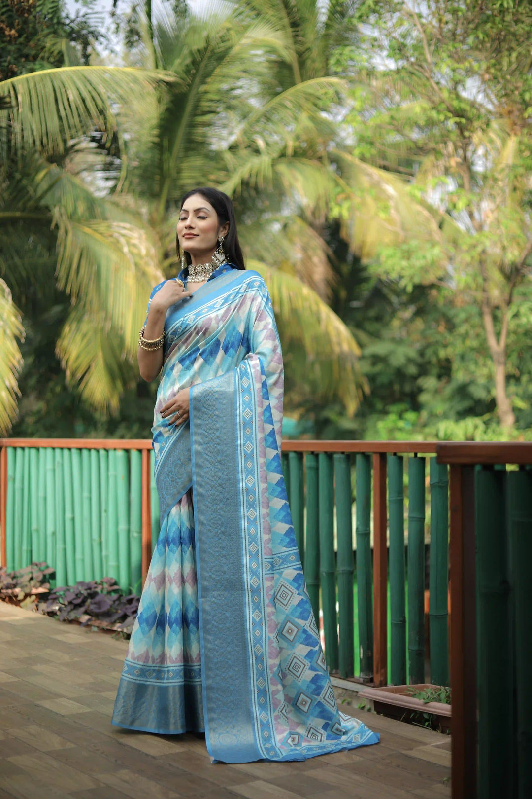 Designer Dola Silk Saree with Digital Print | Perfect for Weddings & Events