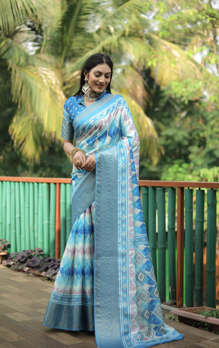 Designer Dola Silk Saree with Digital Print | Perfect for Weddings & Events