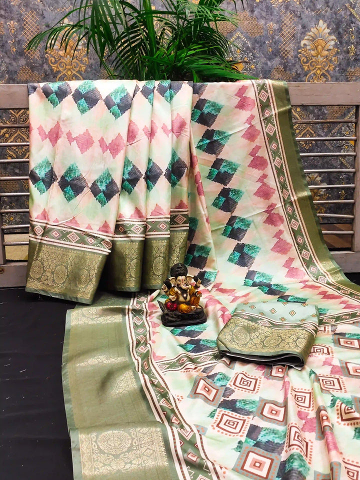 Designer Dola Silk Saree with Digital Print | Perfect for Weddings & Events