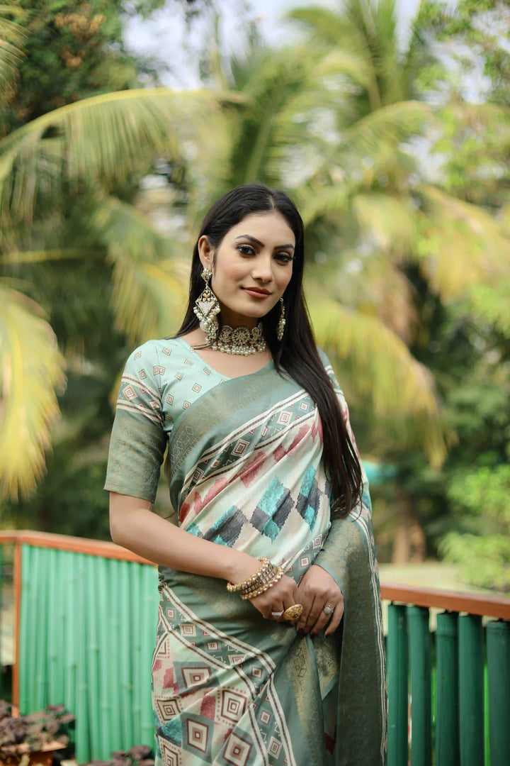 Designer Dola Silk Saree with Digital Print | Perfect for Weddings & Events