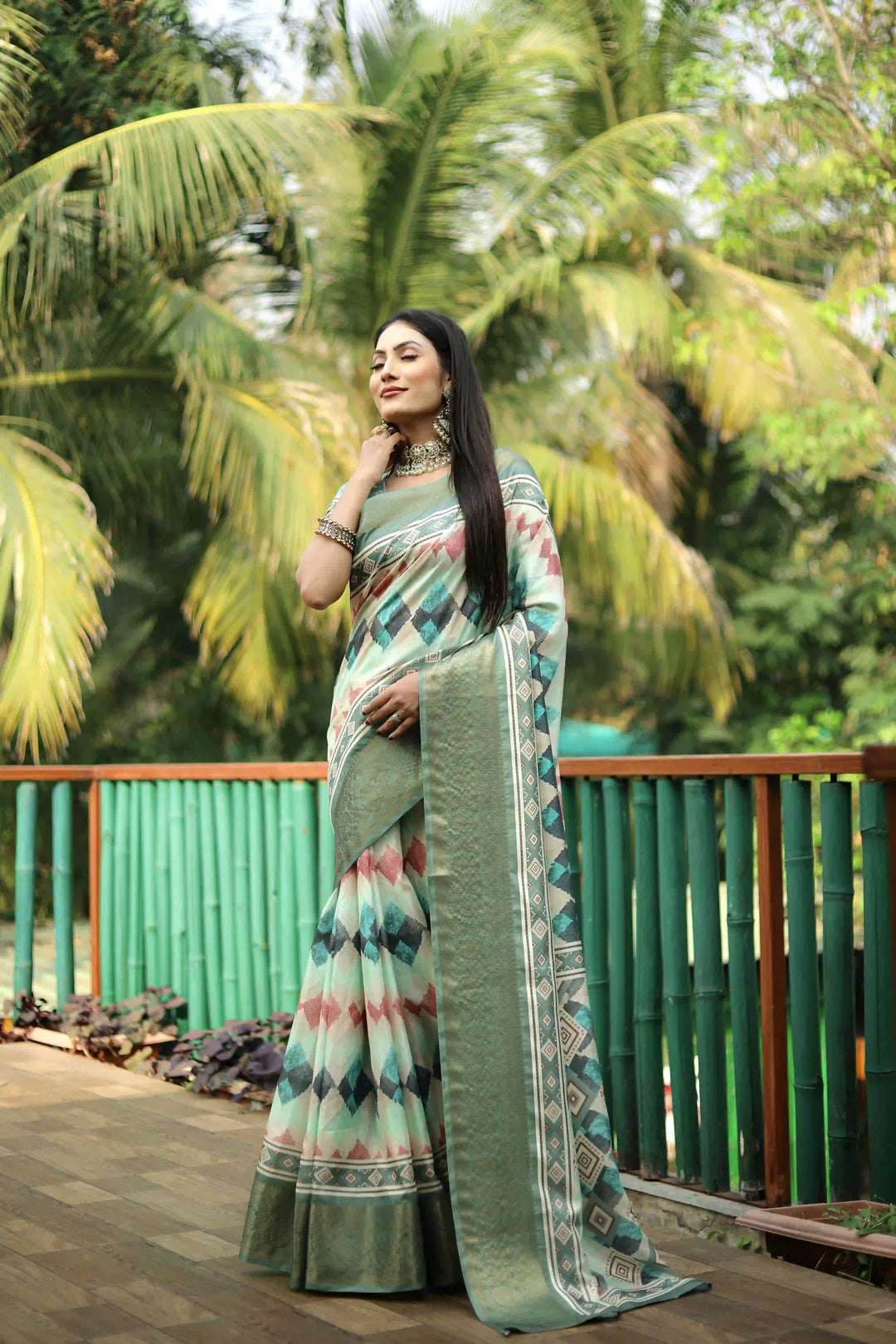 Designer Dola Silk Saree with Digital Print | Perfect for Weddings & Events