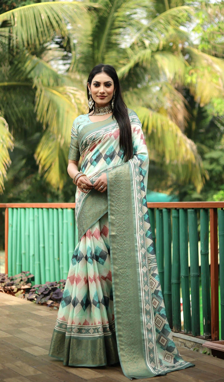 Designer Dola Silk Saree with Digital Print | Perfect for Weddings & Events