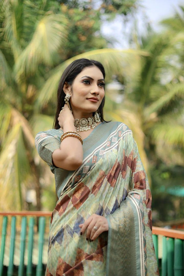 Designer Dola Silk Saree with Digital Print | Perfect for Weddings & Events