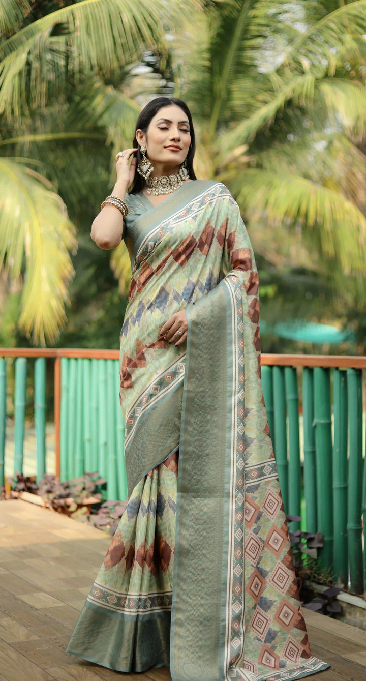 Designer Dola Silk Saree with Digital Print | Perfect for Weddings & Events