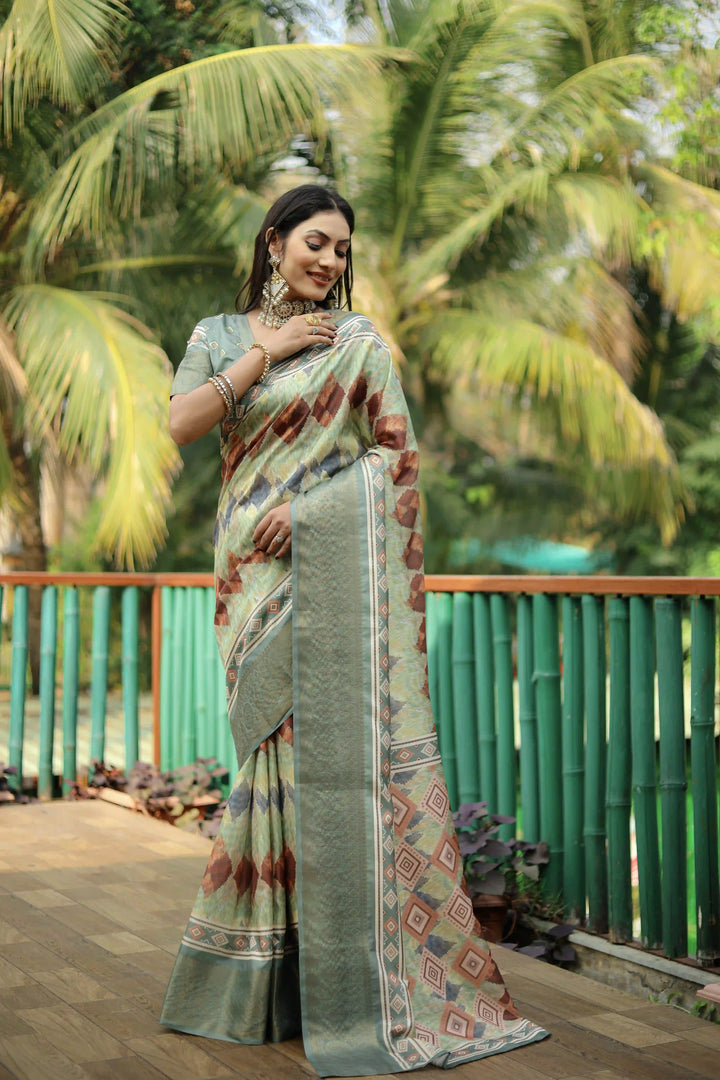 Designer Dola Silk Saree with Digital Print | Perfect for Weddings & Events