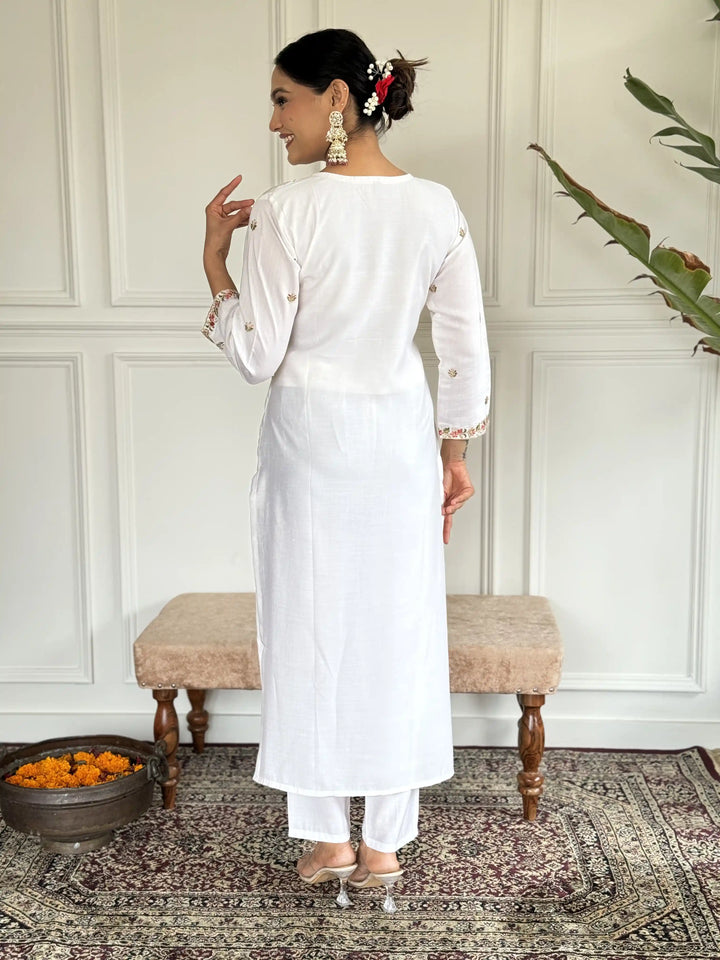 Viscose Chanderi Salwar Kameez | Graceful Embroidery for Festive & Wedding
