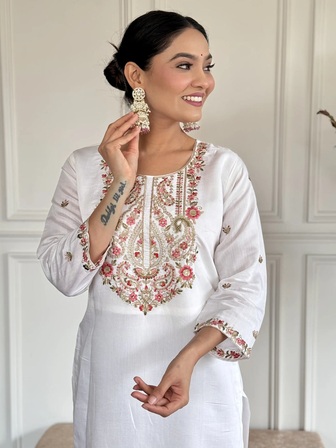 Viscose Chanderi Salwar Kameez | Graceful Embroidery for Festive & Wedding