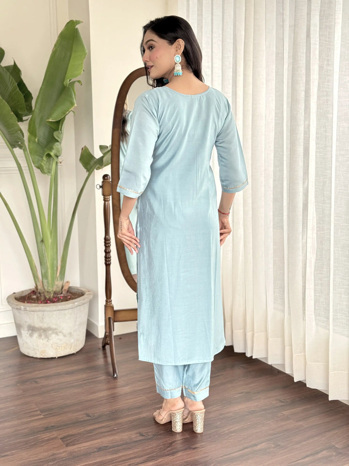 Viscose Chanderi Salwar Kameez | Intricate Embroidery with Floral Dupatta