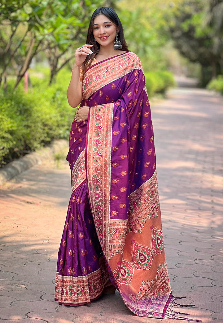 Tussar Silk Saree | Elegant Woven Jari Designer and Madhubani Print Design