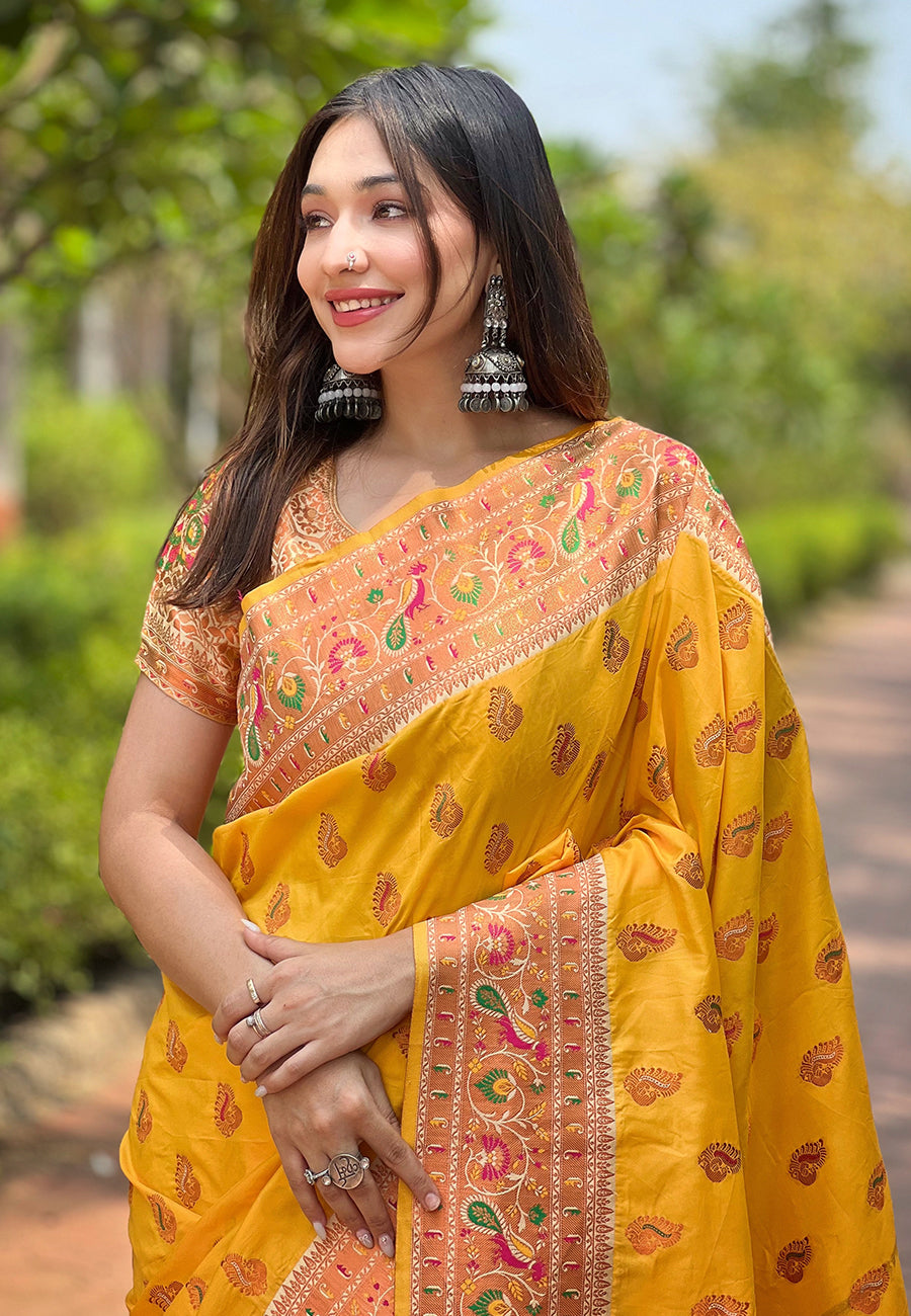 Tussar Silk Saree | Elegant Woven Jari Designer and Madhubani Print Design