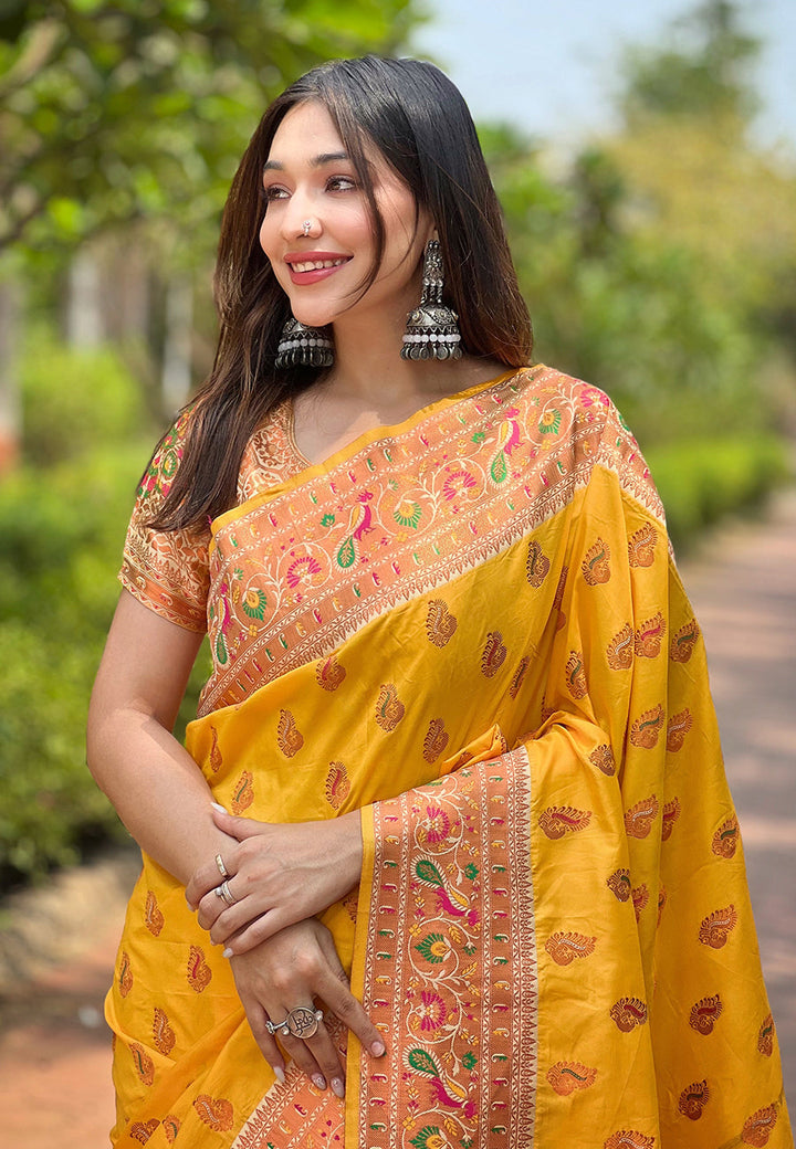 Tussar Silk Saree | Elegant Woven Jari Designer and Madhubani Print Design