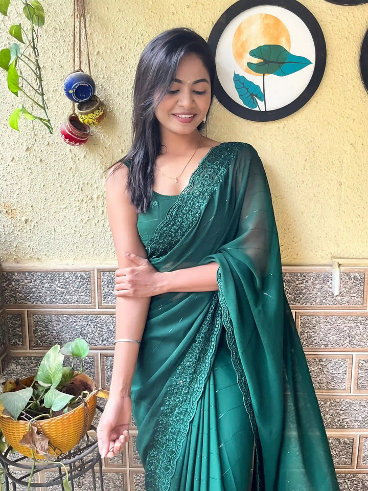 Designer Embroidered Georgette Saree | Perfect for Weddings & Special Events