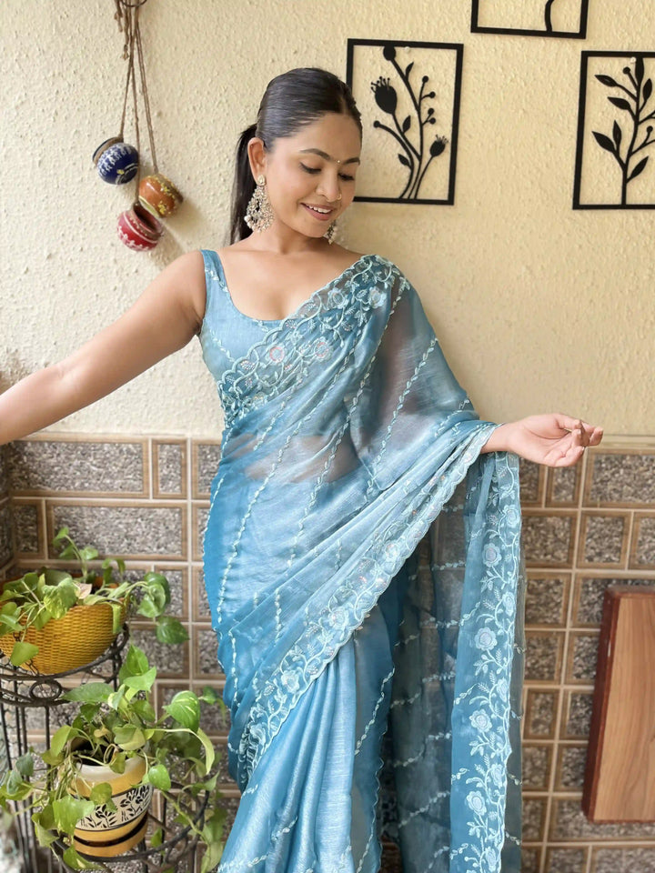 Designer Burburry  Saree | Beautified with Designer Thread,Sequance Embroidery Work Work