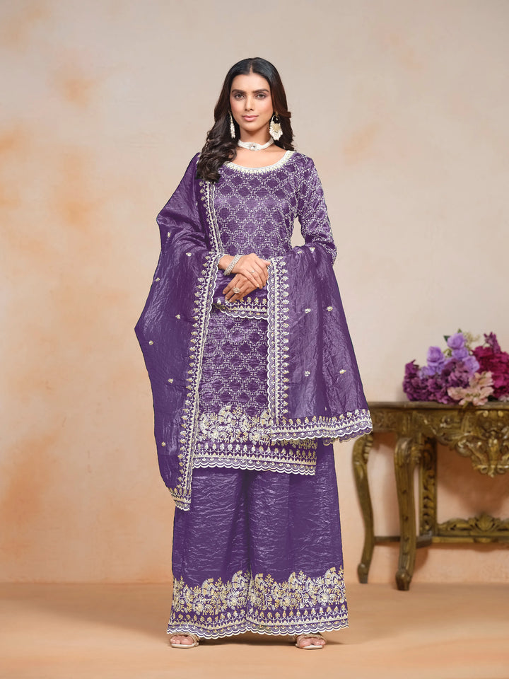 Stunning Gold Crush Salwar Kameez with Intricate Embroidery | Festive Ethnic Wear