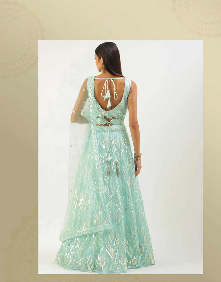 Designer Soft-Net Lehenga | Sequence Embroidery for Weddings & Events