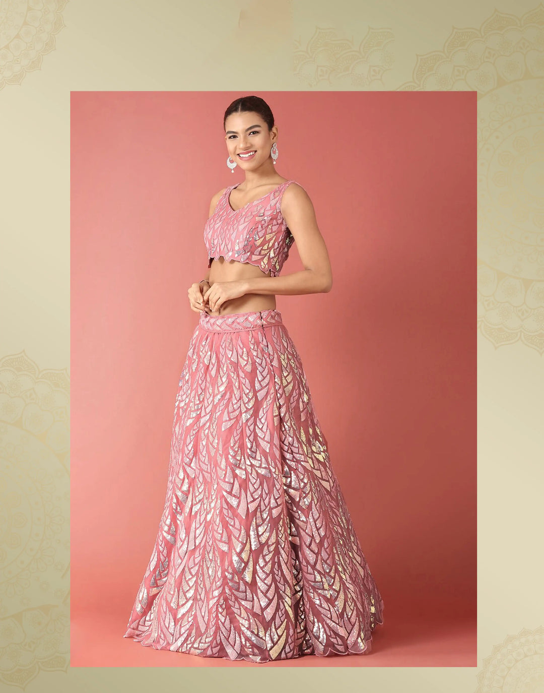 Designer Soft-Net Lehenga | Sequence Embroidery for Weddings & Events