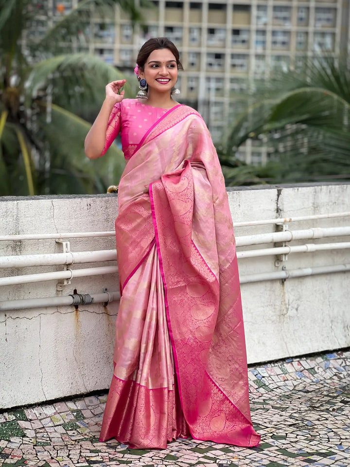 Elegant Tissue Silk Saree | Perfect Weaving Jari Designer Work