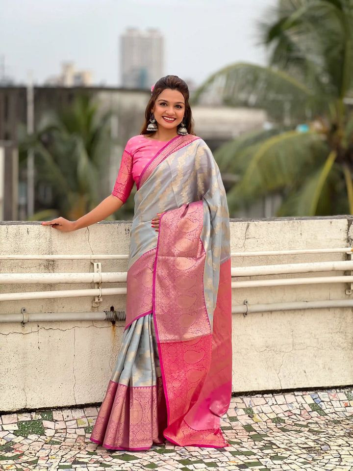 Elegant Tissue Silk Saree | Perfect Weaving Jari Designer Work