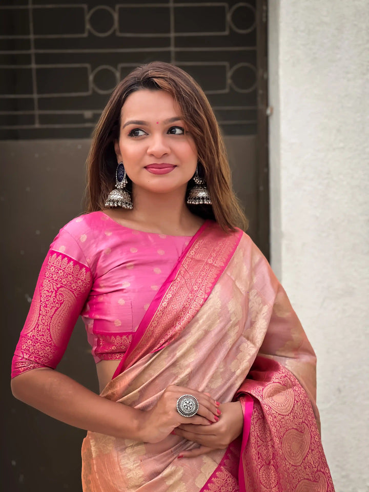 Elegant Tissue Silk Saree | Perfect Weaving Jari Designer Work